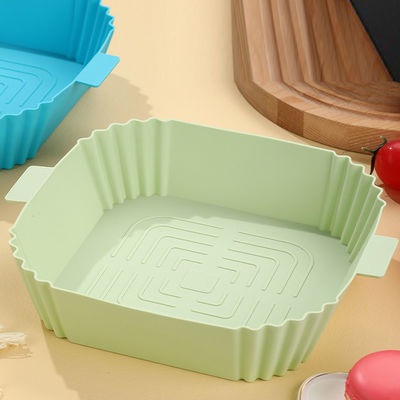 Fritura a aria sostenibile Pallone in silicone con vassoio per pasticceria e cestino quadrato